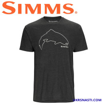 Футболка Simms Trout Outline T-Shirt Charcoal Heather размер M